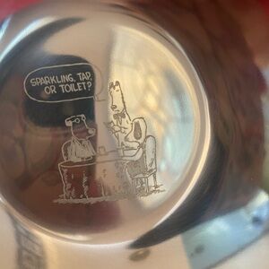 Dog Dish: Cartoon Etched Slip-Resistant Pet Dish